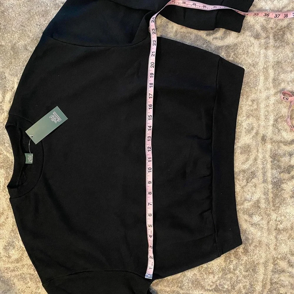 Wild Fable Sweatshirt size XXL Black Cropped Crewneck grunge goth emo layering‎ - Picture 5 of 10